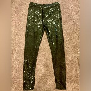 Gianni Bini Green Sequin Leggings